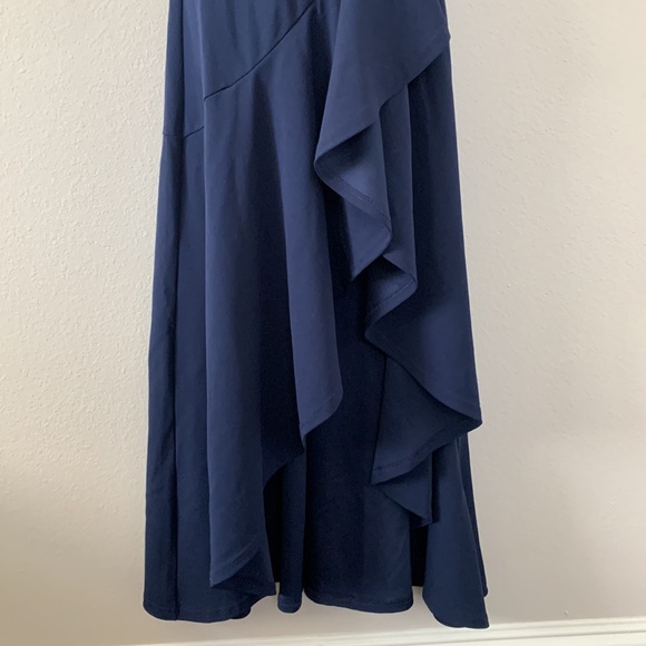 Miusol Retro V Neck Ruffle Sleeves Evening Cocktail Slit Dress - Picture 6 of 12